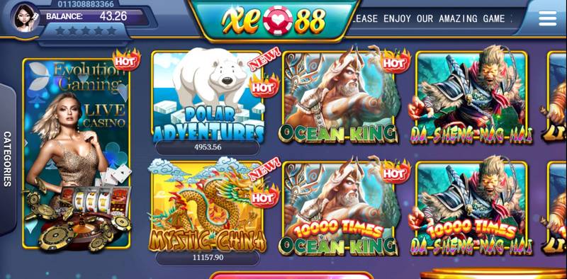 Download XE88 2025 for Android, iOS, and Windows! Enjoy thrilling slots, huge jackpots, and a free trial (ID: demo1000-demo2000, Password: 1234). Start winning today!