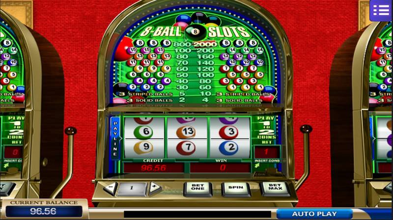 Slot Machine, Gambling, Casino, 8-Ball, Jackpot