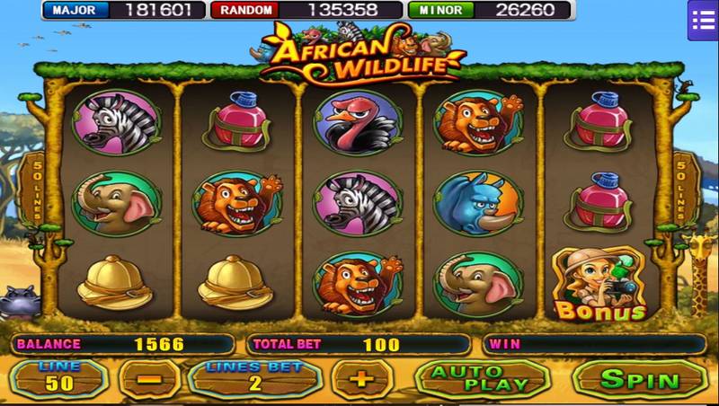 African safari, wildlife, gaming, casino, gambling.