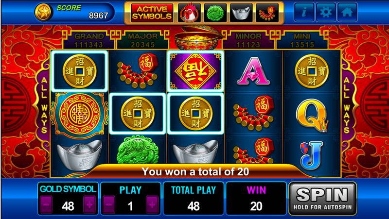 Golden Rooster bonus game screen with potential jackpot wins