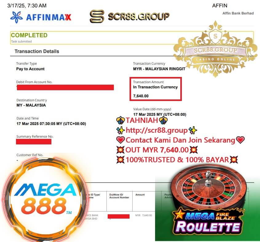 From MYR 500 to MYR 7,640: A Roulette Triumph on Mega888