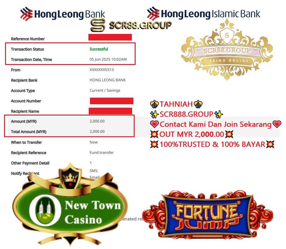 Bank transfer slip showing MYR2K payout