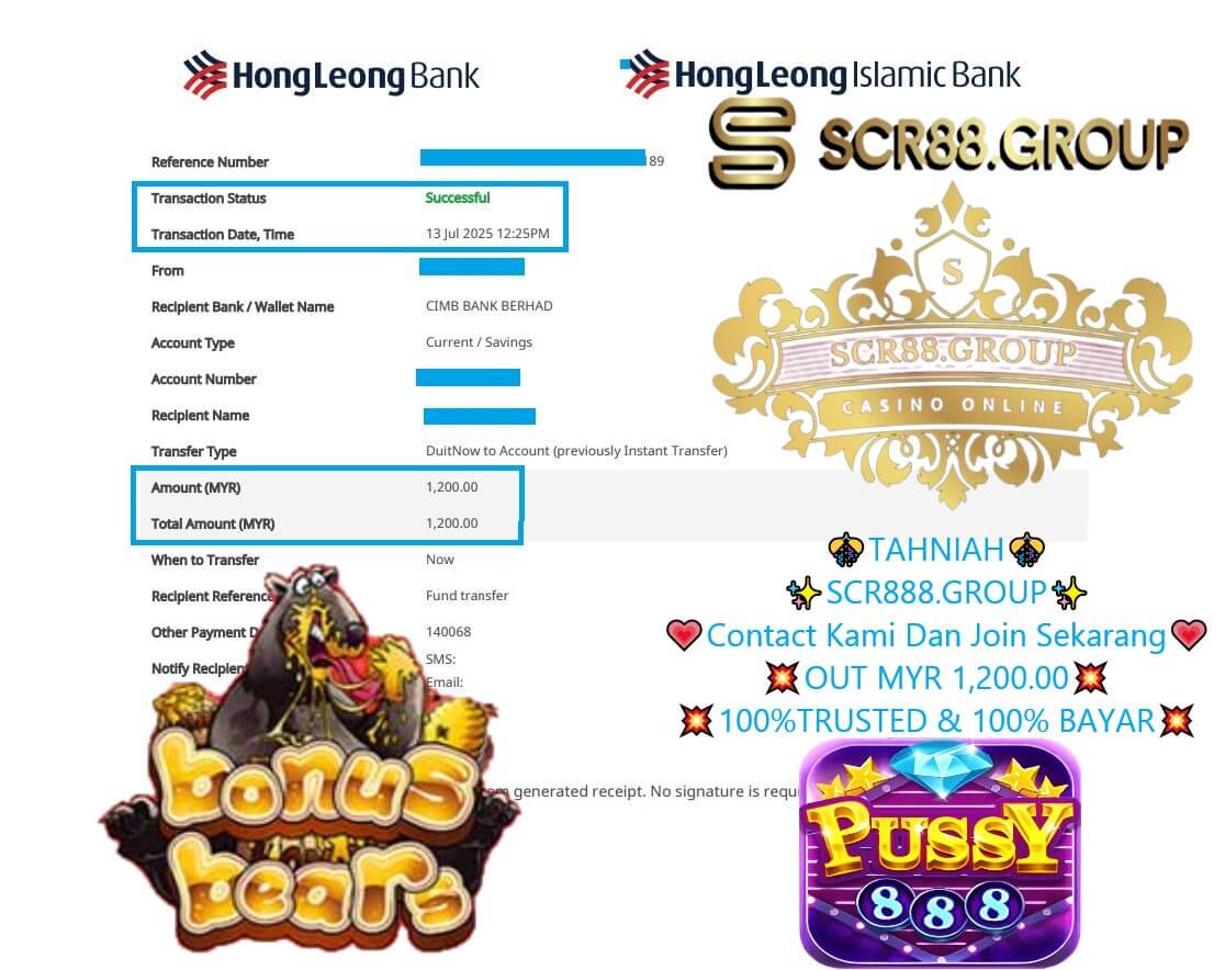 Proof of MYR 300 bonus payout on Pussy888