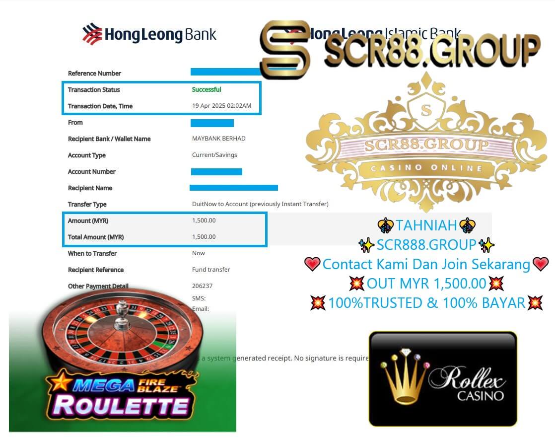 Proof of my MYR 300 win from Rollex Fire Blaze Roulette